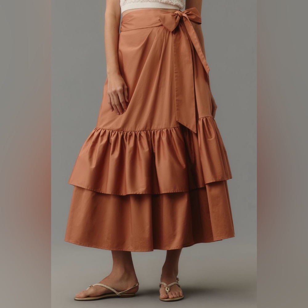 Anthropologie Hutch Wrap Midi Skirt size 8